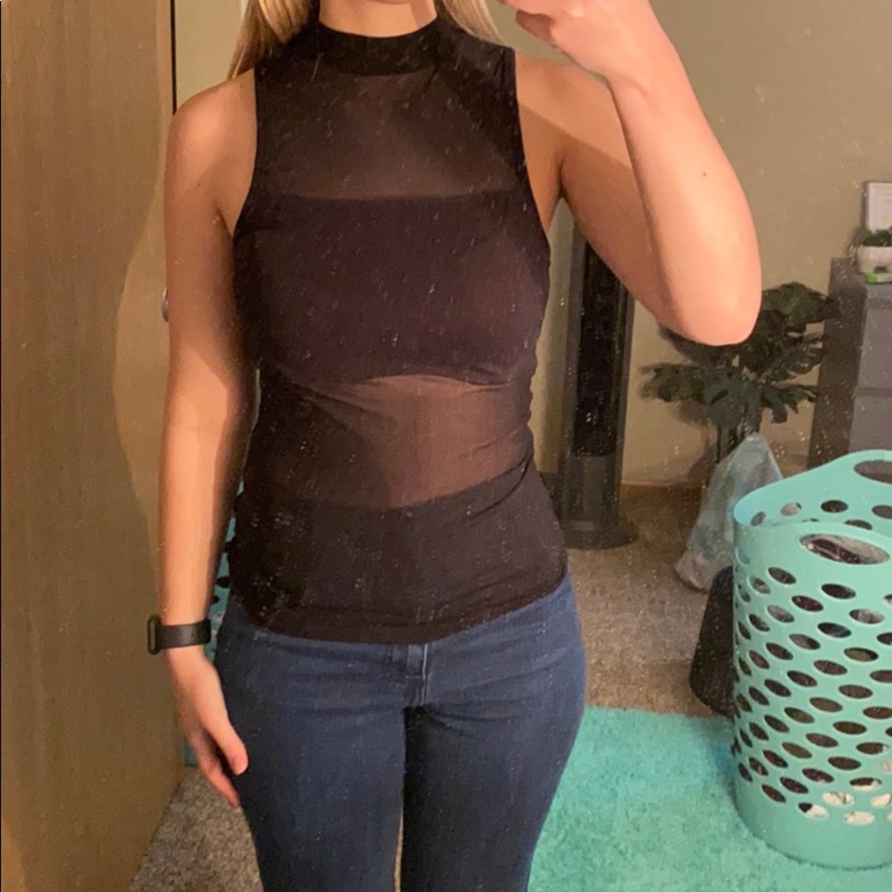 Black Mesh Top